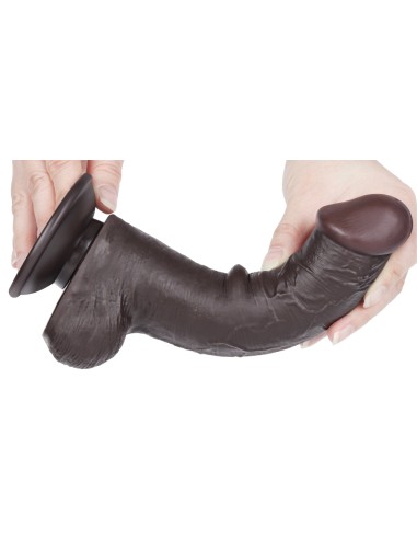 Gode avec Bourses Sliding Skin 15 x 4.5cm Noir