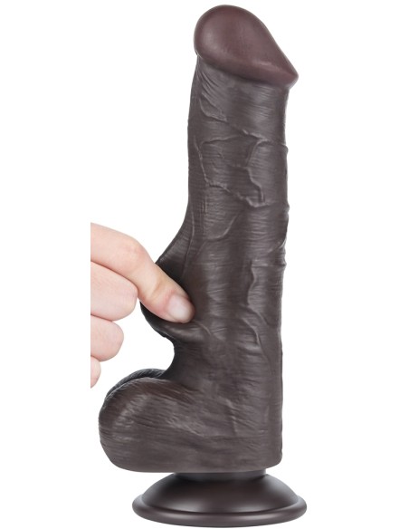 Gode avec Bourses Sliding Skin 15 x 4.5cm Noir