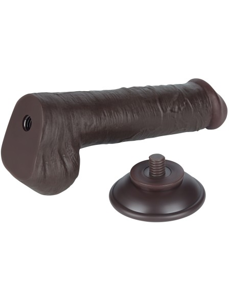 Gode avec Bourses Sliding Skin 15 x 4.5cm Noir