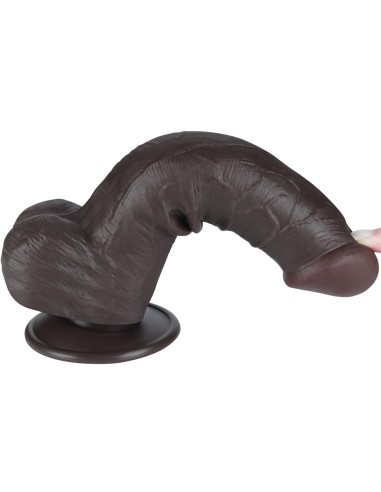 Gode avec Bourses Sliding Skin 15 x 4.5cm Noir