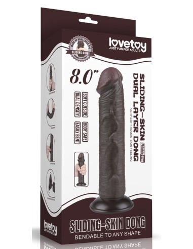 Gode Sliding Skin 17 x 4cm Noir