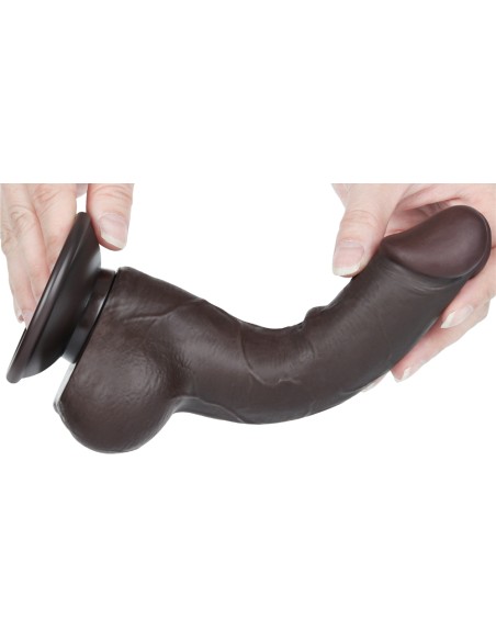 Gode avec Bourses Sliding Skin 13 x 3.8cm Noir