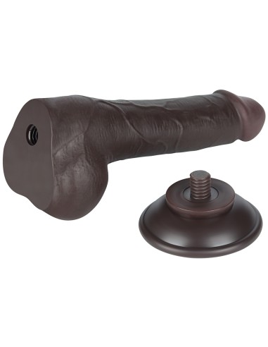 Gode avec Bourses Sliding Skin 13 x 3.8cm Noir