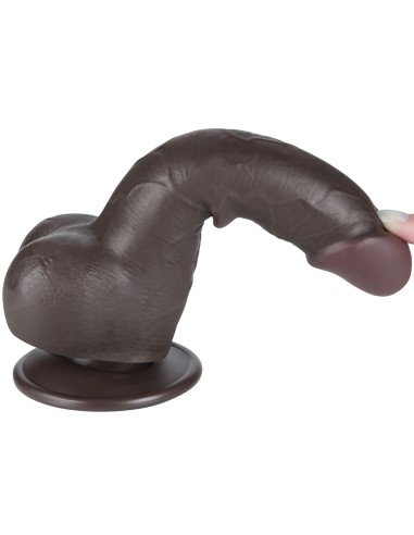 Gode avec Bourses Sliding Skin 13 x 3.8cm Noir