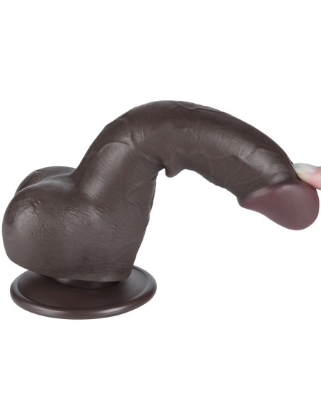 Gode avec Bourses Sliding Skin 13 x 3.8cm Noir