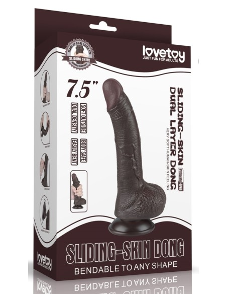 Gode Sliding Skin 14 x 3.5 cm Noir