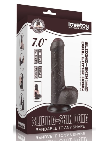 Gode Sliding Skin 12 x 3.7 cm Noir