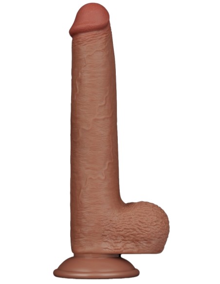 Gode avec Bourses Sliding Skin 17 x 3.5cm Marron Gode avec Bourses Sliding Skin 17 x 3.5cm Marron