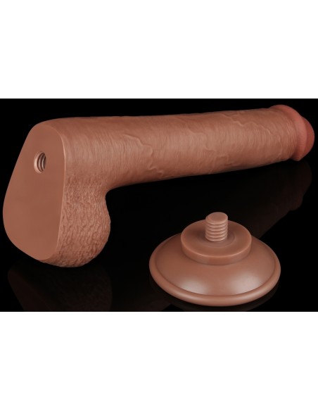 Gode avec Bourses Sliding Skin 17 x 3.5cm Marron Gode avec Bourses Sliding Skin 17 x 3.5cm Marron