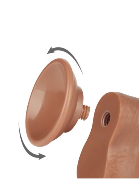 Gode avec Bourses Sliding Skin 15 x 4.5cm Marron Gode avec Bourses Sliding Skin 15 x 4.5cm Marron
