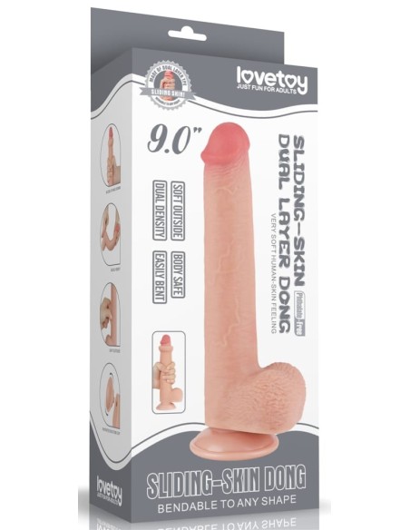 Gode avec Bourses Sliding Skin 17 x 3.5cm Gode avec Bourses Sliding Skin 17 x 3.5cm