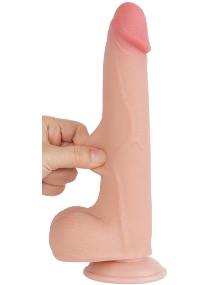 Gode avec Bourses Sliding Skin 17 x 4cm