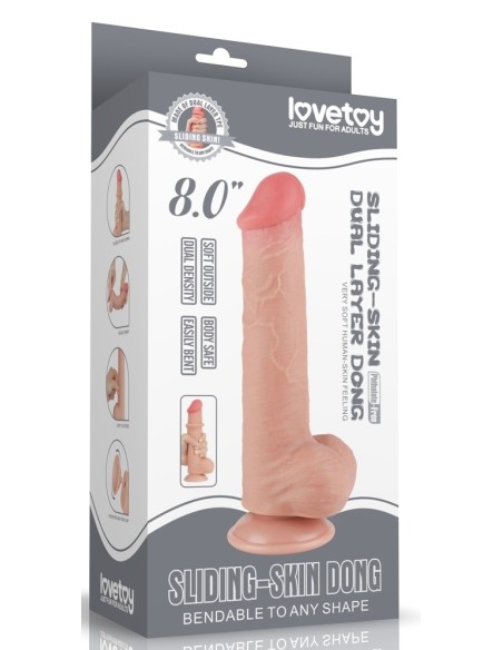 Gode avec Bourses Sliding Skin 15 x 4.5cm