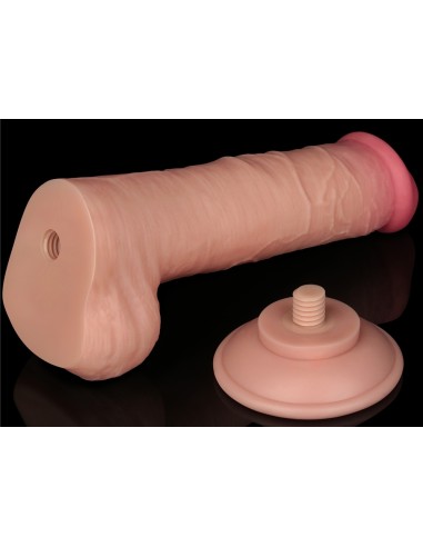 Gode avec Bourses Sliding Skin 15 x 4.5cm