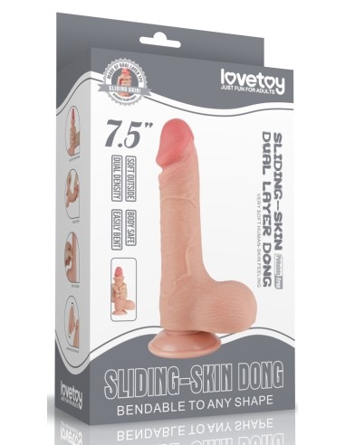 Gode réaliste avec Bourses SLIDING SKIN 13 x 3.7cm