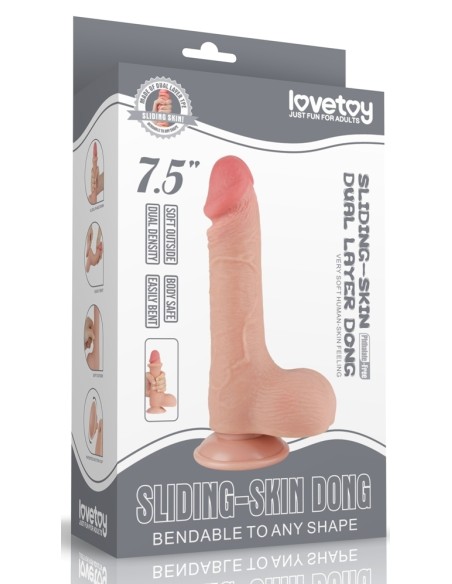 Gode réaliste avec Bourses SLIDING SKIN 13 x 3.7cm