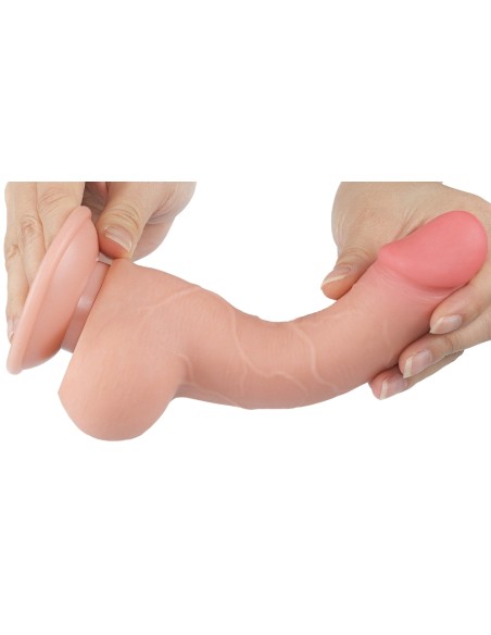 Gode avec Bourses Sliding Skin 13 x 3.8cm