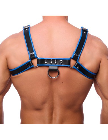 Harnais en cuir Premium Bleu-Noir