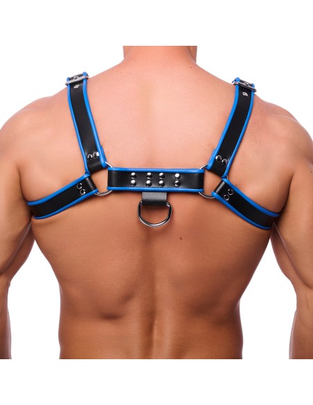 Harnais en cuir Premium Bleu-Noir