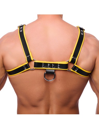 Harnais en cuir Premium Jaune-Noir