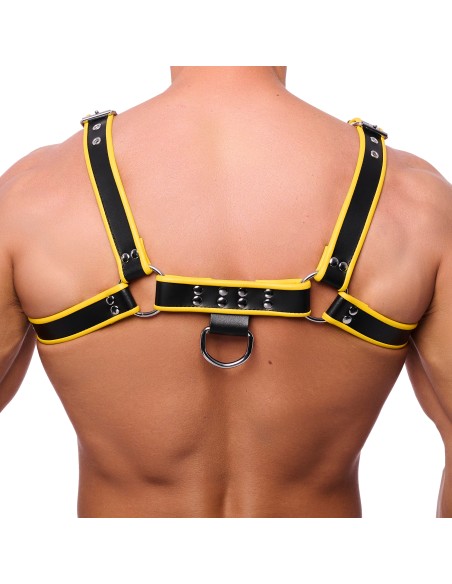 Harnais en cuir Premium Jaune-Noir Harnais en cuir Premium Jaune-Noir
