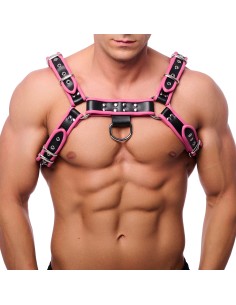 Harnais en cuir Premium Rose-Noir