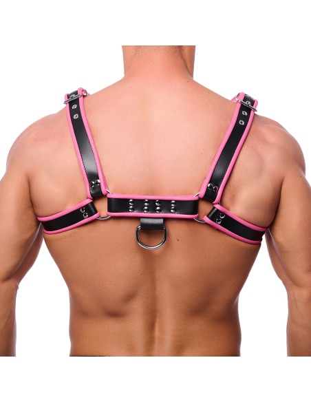 Harnais en cuir Premium Rose-Noir