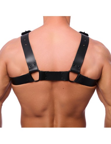 Harnais en cuir Bulldog Noir