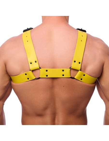 Harnais en cuir Bulldog Jaune