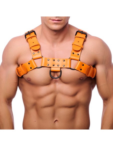 Harnais en cuir Bulldog Orange Harnais en cuir Bulldog Orange