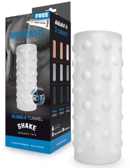 Masturbateur The Bubble Tunnel Shake Reverso Blanc Masturbateur The Bubble Tunnel Shake Reverso Blanc