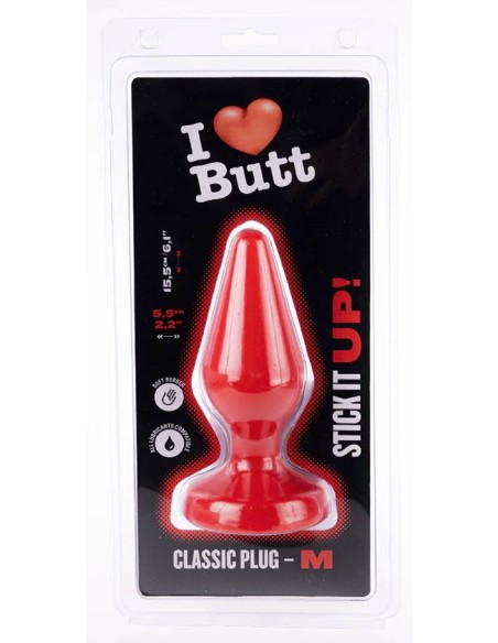Plug Classic M I Love Butt 13 x 5.3 cm Rouge