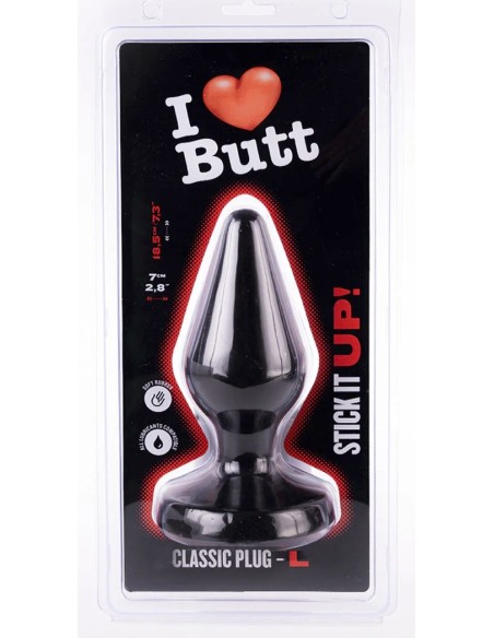 Plug Classic L I Love Butt 15 x 6.8 cm Noir