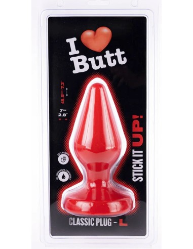 Plug Classic L I Love Butt 15 x 6.8 cm rouge