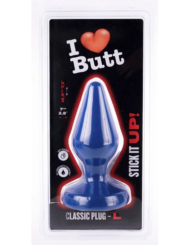 Plug Classic L I Love Butt 15 x 6.8 cm Bleu