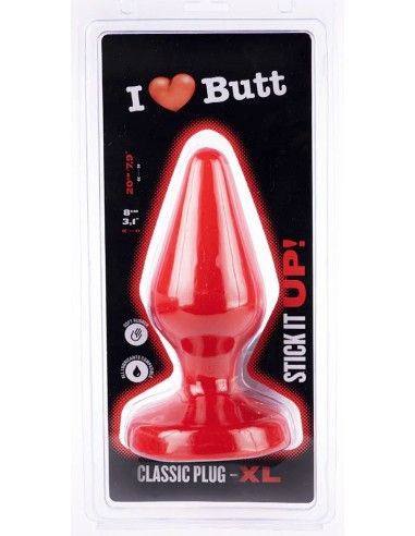 Plug Classic XL I Love Butt 17 x 7.5 cm Rouge - PLUG COULEUR - 2