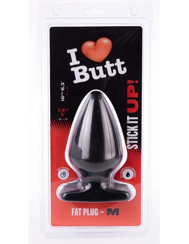 Plug Fat M I Love Butt 14 x 7.5 cm Noir - Plugs XL - Largeur + de 6cm - 2