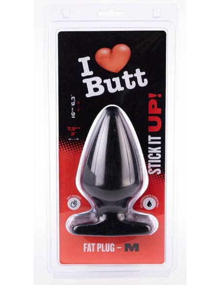 Plug Fat M I Love Butt 14 x 7.5 cm Noir - Plugs XL - Largeur + de 6cm - 2