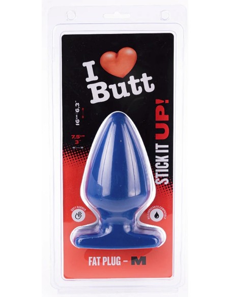 Plug Fat M I Love Butt 14 x 7.5 cm Bleu Plug Fat M I Love Butt 14 x 7.5 cm Bleu