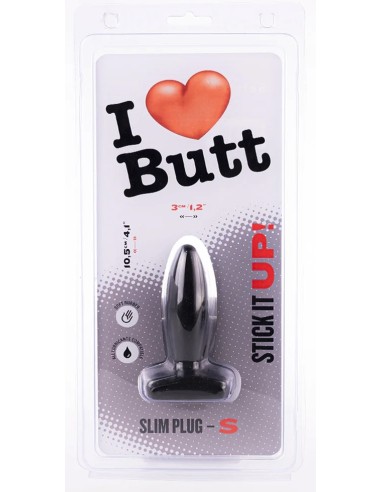Plug Slim S I Love Butt 8.5 x 3 cm Noir