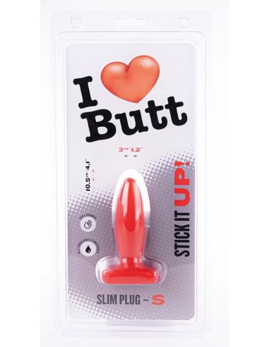 Plug Slim S I Love Butt 8.5 x 3 cm Rouge