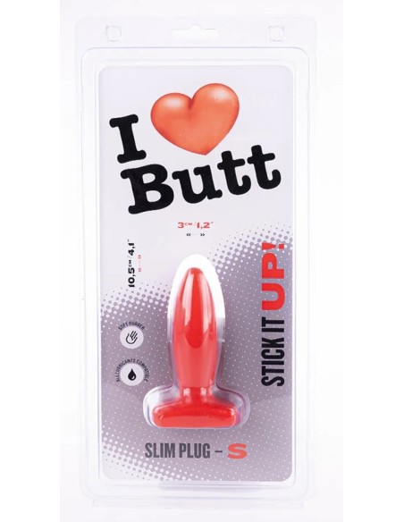 Plug Slim S I Love Butt 8.5 x 3 cm Rouge
