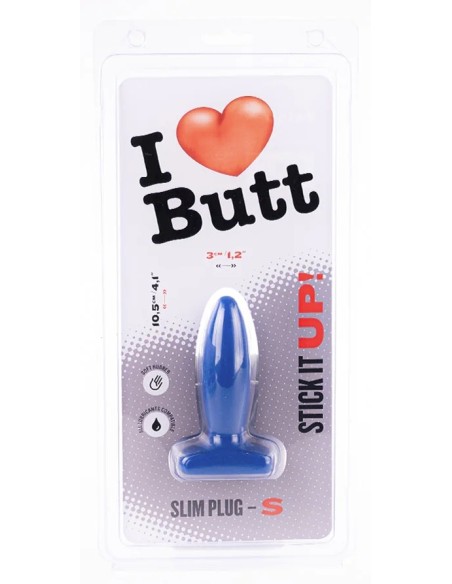 Plug Slim S I Love Butt 8.5 x 3 cm Bleu Plug Slim S I Love Butt 8.5 x 3 cm Bleu
