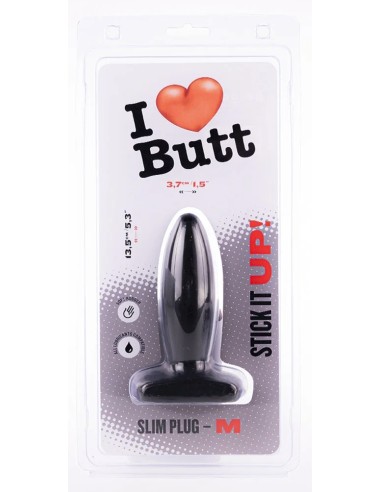 Plug Slim M I Love Butt 11 x 3.7 cm Noir