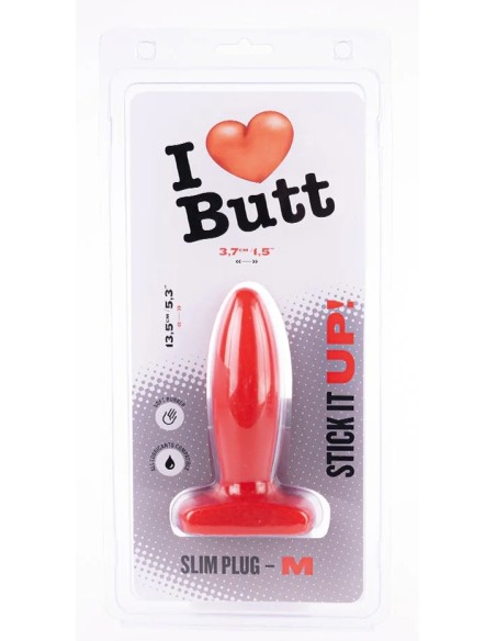 Plug Slim M I Love Butt 11 x 3.7 cm Rouge