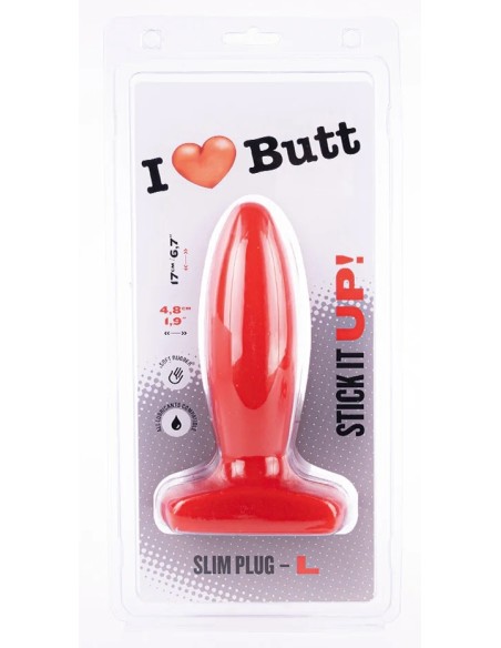Plug Slim L I Love Butt 14 x 4.8 cm Rouge Plug Slim L I Love Butt 14 x 4.8 cm Rouge