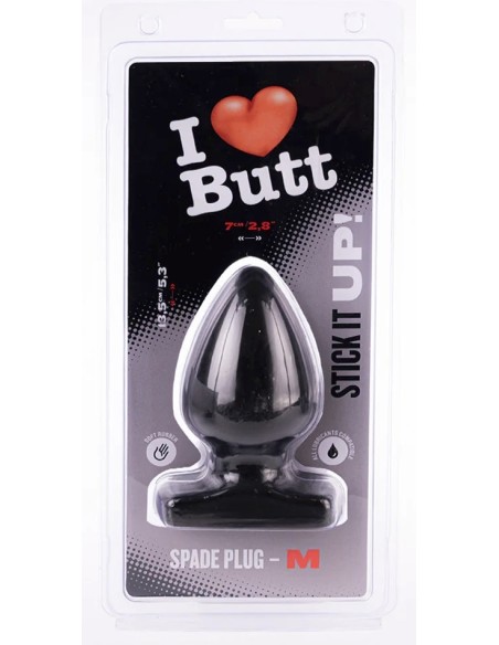 Plug Spade M I Love Butt 11 x 6.7 cm Noir