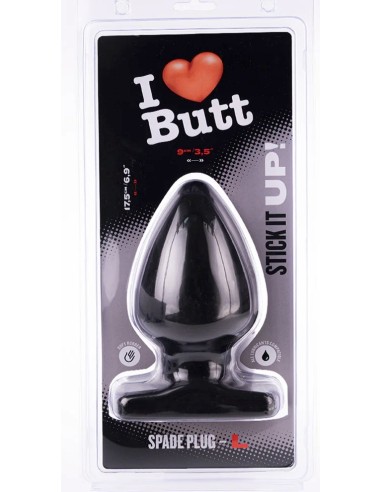 Plug Spade L I Love Butt 15 x 9 cm Noir