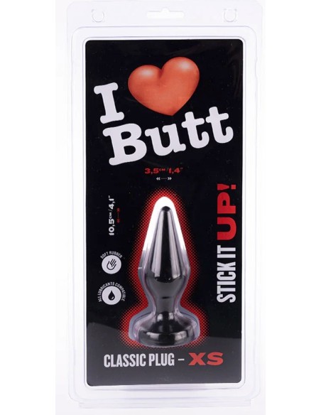 Plug Classic XS I Love Butt 9 x 3 cm Noir Plug Classic XS I Love Butt 9 x 3 cm Noir