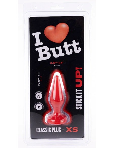 Plug Classic XS I Love Butt 9 x 3 cm Rouge